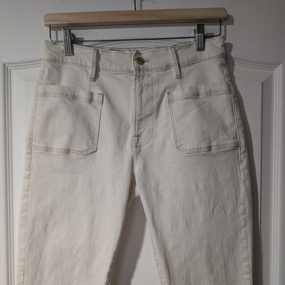 FRAME | Le Bardot Cropped Flare Leg Jeans in Ecru - Picture 9 of 11